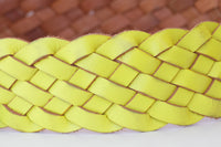 BRAIDED YELLOW Leather Belt, Woven Belt, Large Waist Belt, Chunky Leather Belt, Belt Buckles Women, Leather Belt For Jeans, Boho Yellow Belt