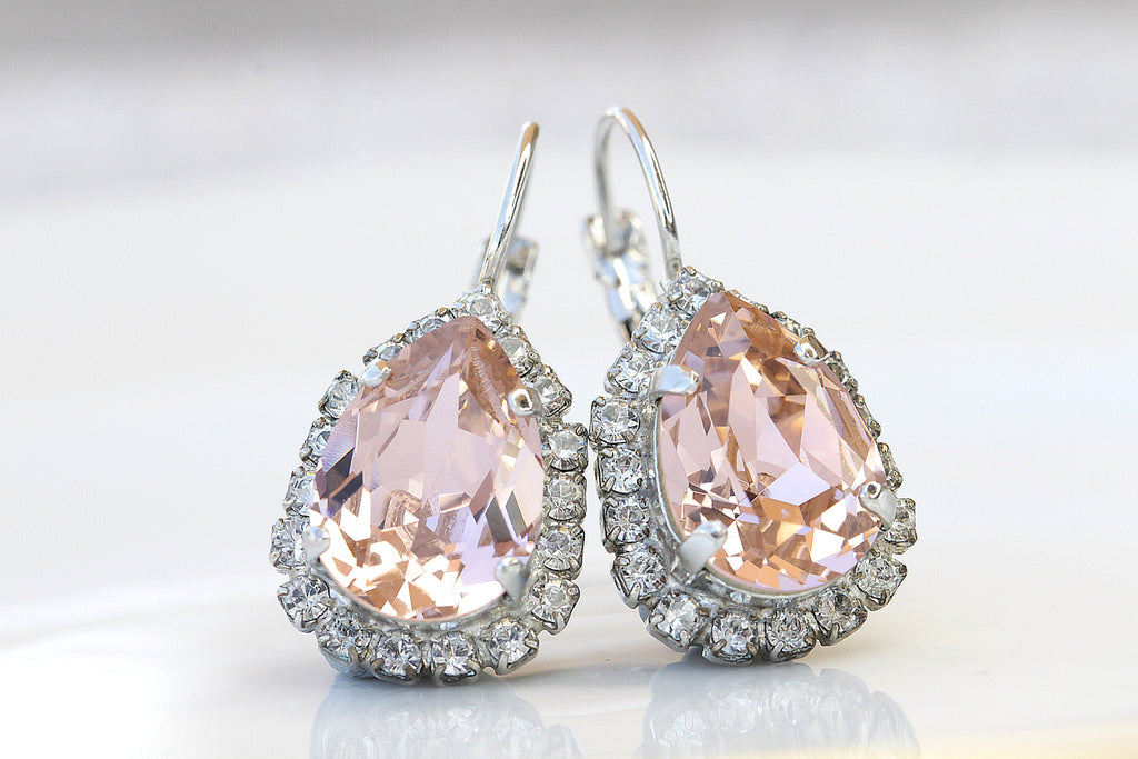 Linawe 14K Gold Pink Diamond Dangle Earrings for Women Girls, Wedding Drop  Earrings Bride Bridesmaids, Rhinestone Cubic Zirconia Crystal Birthstone  Chandelier Earrings - Walmart.com