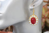 CORAL EARRINGS, Red Coral Drop Earrings, Oval Earrings, Genuine Coral and Rebeka Earrings , Natural Gemstone Earrings,  Rustic Wedding