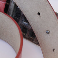 RED LEATHER BELT, Boho Leather belt, Wide leather belt, Chunky Leather Belt, Red Crystals Belt,Bohemian belt, Women's Belt,Jeans Buckle Belt