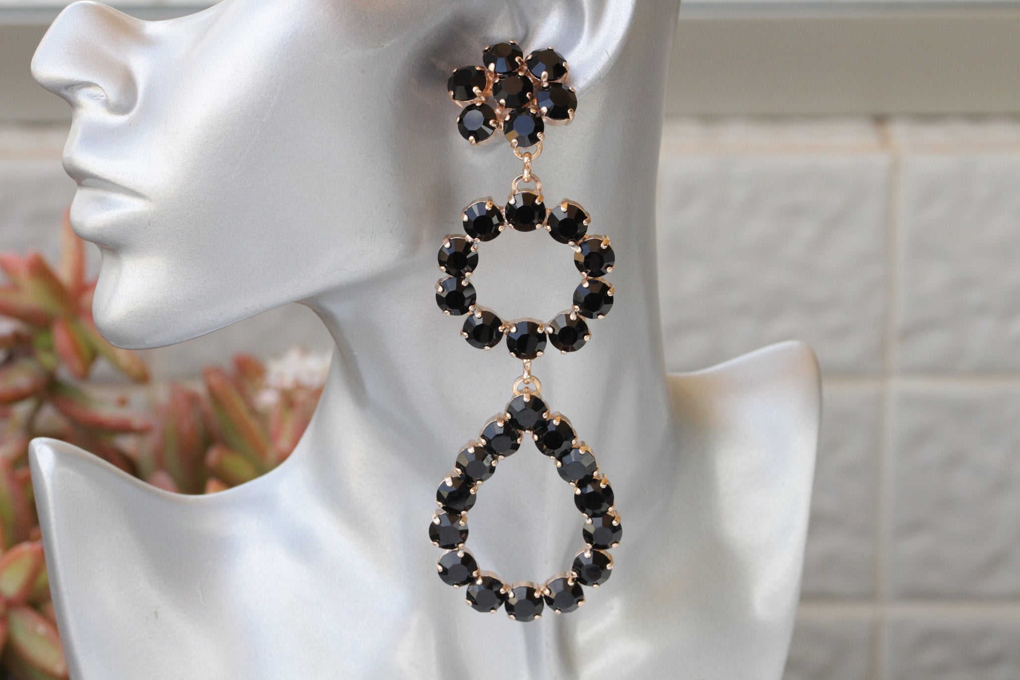VERY LONG BLACK Earrings| Rebekajewelry VERY LONG BLACK Earrings| Rebekajewelry