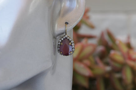 BURGUNDY EARRINGS, Vintage Looking Earrings,  bridesmaid Earrings, Bordeaux Bridal Earrings, Classic Winter Jewelry, Maroon Drop Earrings,