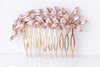 BLUSH PINK HAIR Comb, Bridal Hair Comb, Statement Hair Comb, Crystal , Leaves Hair Comb, Morganite crystals Wedding Hair Accessories, Prom