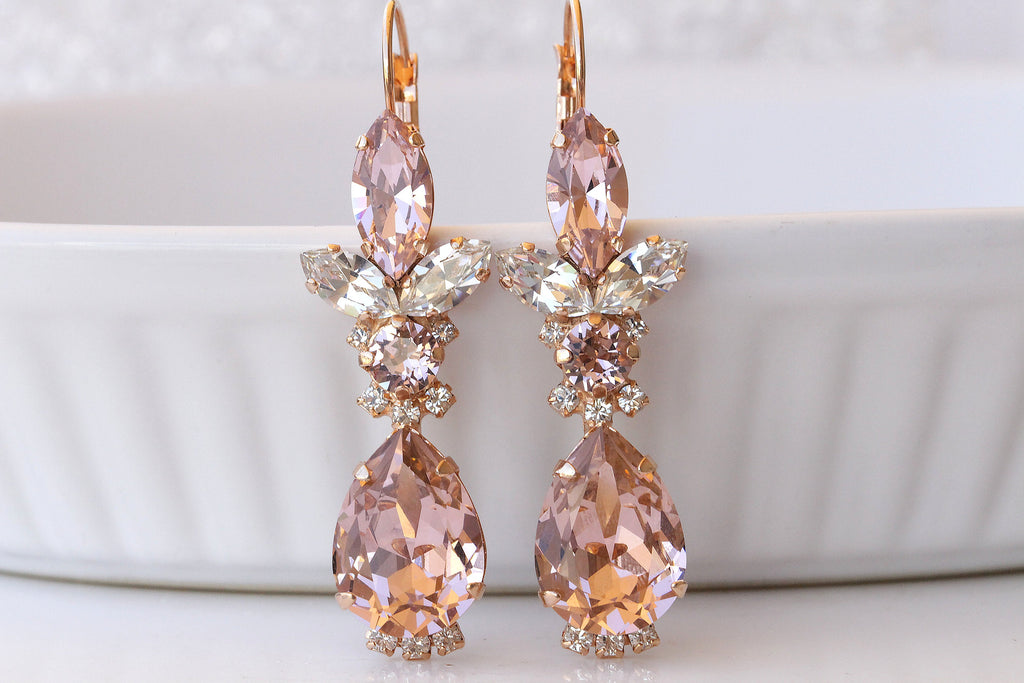 Teardrop Pearl long earrings, Delicate dangle earrings, Pearl bridal  earrings, natural pearl gold earrings, long bridal earrings