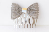 Bow HAIR Comb, Bridal Dainty Hair Comb Veil, Custom headpiece, Small Hair Accessories,Wedding Unique Hair Jewelry,Small Comb For Brides Gift