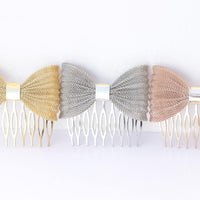 Bow HAIR Comb, Bridal Dainty Hair Comb Veil, Custom headpiece, Small Hair Accessories,Wedding Unique Hair Jewelry,Small Comb For Brides Gift