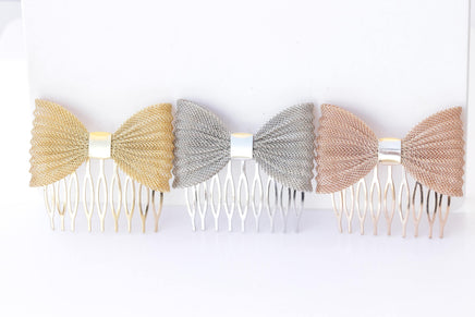 Bow HAIR Comb, Bridal Dainty Hair Comb Veil, Custom headpiece, Small Hair Accessories,Wedding Unique Hair Jewelry,Small Comb For Brides Gift