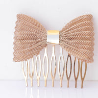 Bow HAIR Comb, Bridal Dainty Hair Comb Veil, Custom headpiece, Small Hair Accessories,Wedding Unique Hair Jewelry,Small Comb For Brides Gift