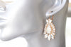 IVORY BRIDAL EARRINGS, Art Deco Bridal Earrings, Drop Earrings, Elegant Rose Gold Opal Earrings, Jewelry For Bride, Cream Wedding Jewelry