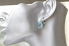 AQUAMARINE EARRINGS, Teardrop Simple Earrings, March Birthstone Jewelry, Bridal Light Blue Earrings And Necklace For Wedding, Jewelry set