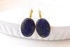 Lapis Lazuli Earrings, Large Oval Earrings, September Birthstone Earrings, Blue Drop Earrings, Royal Blue Gemstone Earrings, Classic Earring