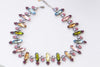 Colorful Necklace, Silver Crystals Necklace, Happy Color Necklace, Chunky Bib Necklace, Statement Vintage Necklace,Multi Color Necklace,
