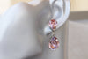 ANTIQUE PINK EARRINGS, Vintage Drop Earrings, bridesmaid Earrings, Light burgundy Bridal Earrings, Classic Wedding Chandelier Women Earring