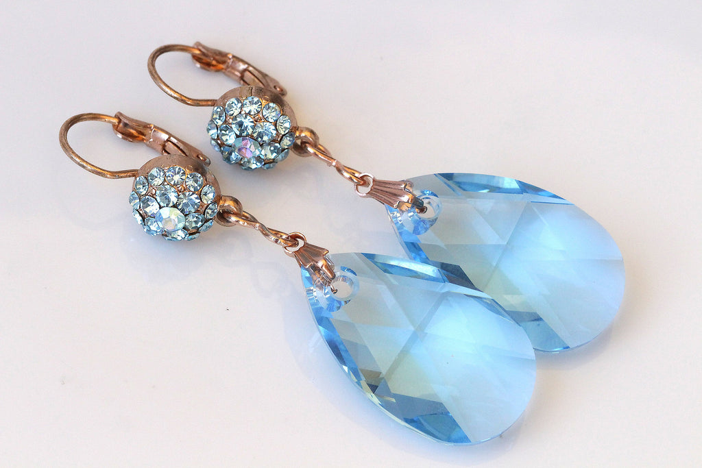 Bridal Blue Earrings Rebekajewelry
