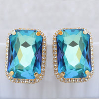 ROYAL BLUE EARRINGS, Huge Stud Earrings, Sapphire Crystal Earrings, Large Cocktail Earrings, Big Statement Blue Earrings, Capri blue Earring