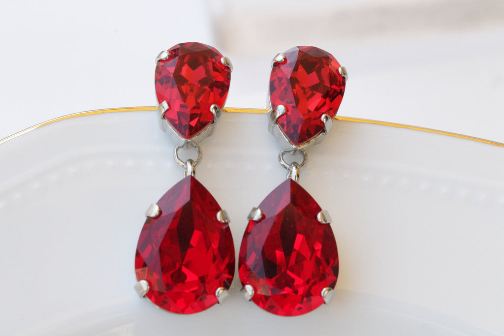 Crunchy Fashion Earrings  Buy Crunchy Fashion Red Crystal Dangling Earrings  for Women Online  Nykaa Fashion