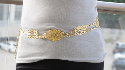 GOLD BELT, Evening metal belt, Wedding belt for bride, Vintage Style links belt, Chunky belt, OOK dress belt, overall  Gold Belt accessories