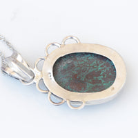 Eilat Stone Necklace, King Solomon Stone Necklace, Green Gemstone Necklace, Silver Sterling 925 Necklace, Filigree Handmade Natural Necklace