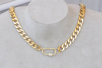 GOLD LINK NECKLACE, Gourmet Necklace, Women's Necklace, Chunky Gold Necklace, Casual Necklace, Classic Chain, Crystals Gold Necklace For Her