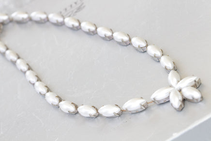 PEARL BRIDAL NECKLACE, Silver And Pearls Wedding Necklace,  White Pearl Necklace, Classic Pearls Necklace,  Minimalist Necklace For Bride