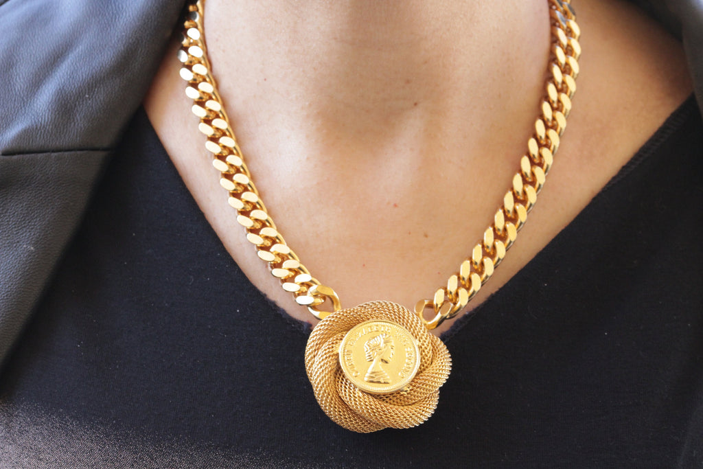 Gold Chunky Necklace - Chain Link Statement Necklace - Necklace - Lulus