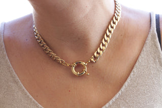 O CHUNKY NECKLACE, O Gold Choker Necklace, O Collar Necklace, O Ring Necklace, O Chain Choker Necklace, Statement Gold Hoop Gourmet Chain