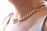 O CHUNKY NECKLACE, O Gold Choker Necklace, O Collar Necklace, O Ring Necklace, O Chain Choker Necklace, Statement Gold Hoop Gourmet Chain