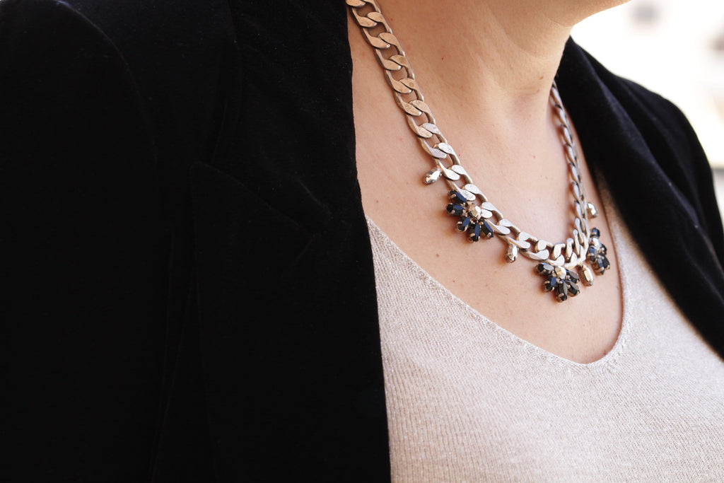 Multi Layer Statement Chain In Silver Plated By Zevar