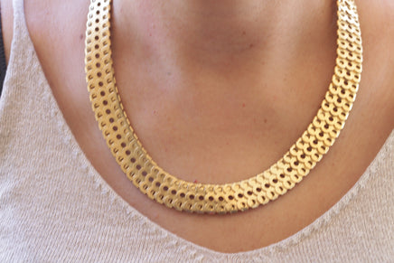 CHUNKY GOLD NECKLACE, Gold Extra Large Chain Choker,Statement Choker Necklace, Chunky Chain Necklace,Oversized Flat Necklace,Classic jewelry