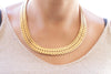 CHUNKY GOLD NECKLACE, Gold Extra Large Chain Choker,Statement Choker Necklace, Chunky Chain Necklace,Oversized Flat Necklace,Classic jewelry