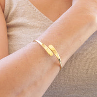 GOLD BRACELET, Open Gold Plated Cuff Bracelet, Minimalist Gold Bracelet, Gift For Her, Classic jewelry,Flat Bangle Bracelet, Dainty Bracelet
