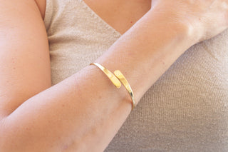 GOLD BRACELET, Open Gold Plated Cuff Bracelet, Minimalist Gold Bracelet, Gift For Her, Classic jewelry,Flat Bangle Bracelet, Dainty Bracelet