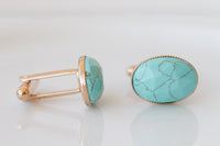 TURQUOISE CUFFLINKS, Blue Gemstone Cufflinks, Groom Cufflinks, best man cufflinks, Blue Suit Gift, Shirt Cufflinks, Father Of The Bride gift