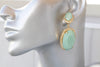 MINT GREEN EARRINGS, Evening Earrings, Chandelier Statement Earrings, Light Green Formal Earrings For The Bride, Oversized  Earring Gift