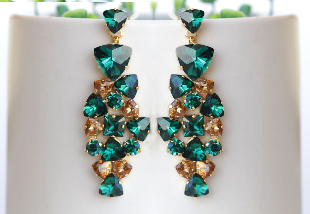 Handmade Boho Flower Crystal Drop Earrings Big Green Leaf Statement Boho  Jewelry For Womens Wedding And Ethnic Wear AB48 From Yw555, $11.56 |  DHgate.Com
