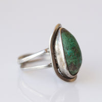 Eilat Stone Ring, King Solomon Stone Ring, Green Gemstone Ring, Copper Mineral Ring, Silver sterling Ring, Green Turquoise Adjustable Ring