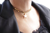 STAR CHUNKY NECKLACE, Women Chunky Choker, Star necklace, Gold statement Necklace, Chunky link necklace, Gold link necklace, Short Necklace
