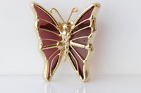 BUTTERFLY BROOCH, Gold and Brown Brooch, Statement Large Butterfly Brooches, Unique Gift For Her, Clothing Accessories,Vintage Pin For Woman