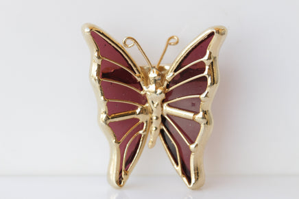 BUTTERFLY BROOCH, Gold and Brown Brooch, Statement Large Butterfly Brooches, Unique Gift For Her, Clothing Accessories,Vintage Pin For Woman