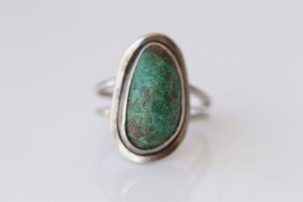 Eilat Stone Ring, King Solomon Stone Ring, Green Gemstone Ring, Copper Mineral Ring, Silver sterling Ring, Green Turquoise Adjustable Ring