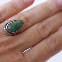 Eilat Stone Ring, King Solomon Stone Ring, Green Gemstone Ring, Copper Mineral Ring, Silver sterling Ring, Green Turquoise Adjustable Ring