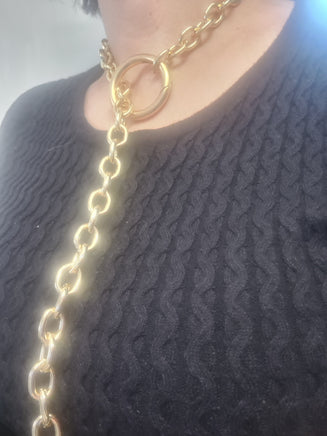 O CHUNKY NECKLACE, O Gold Drop Necklace, O Collar Necklace, O Ring Necklace, O Chain Choker Necklace, Statement Wide Gold Link Choker Chain