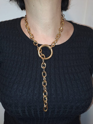 O CHUNKY NECKLACE, O Gold Drop Necklace, O Collar Necklace, O Ring Necklace, O Chain Choker Necklace, Statement Wide Gold Link Choker Chain