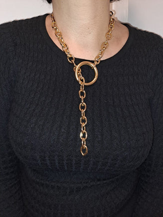 O CHUNKY NECKLACE, O Gold Drop Necklace, O Collar Necklace, O Ring Necklace, O Chain Choker Necklace, Statement Wide Gold Link Choker Chain