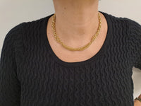 GOLD LINK NECKLACE, Chunky Dainty Layered Necklace, Multi Layered Short Necklace, Statement Modern Layered Set