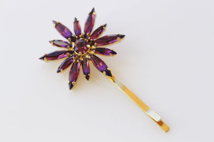 FLOWERS BOBBY PINS, Bridal Bobby Pin, Wedding Hair Pins, Bridal Shower, Hair Pins, Decorative Hair Jewelry, Navy Yellow White Purple Emerald