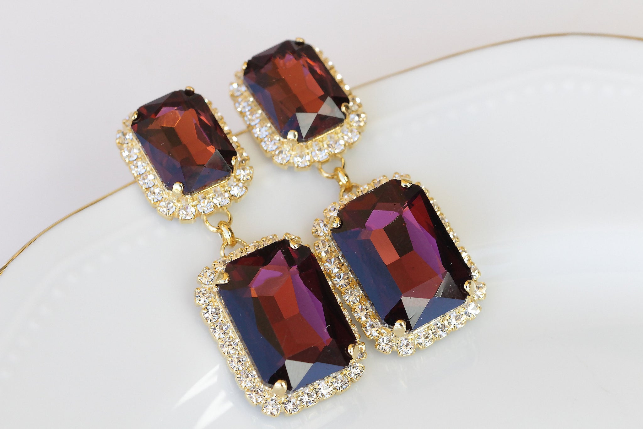 BURGUNDY EARRINGS| Rebekajewelry BURGUNDY EARRINGS| Rebekajewelry