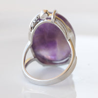 Amethyst Ring, Purple Amethyst Ring, 925 Sterling Silver Ring, Oval Amethyst Statement Ring, Birthstone Ring For Woman, Purple Stone Ring