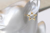 GOLD STAR EARRINGS, Rhinestone Crystal earrings, Minimalist Wedding jewelry, Dainty Star Stud Earrings,Black Earring, Turquoise Star Earring