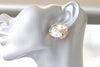 GRAY STUD Earrings, Dazzling Bridal Formal Earring,  Clip On Woman Basic Earrings, Bride Earrings, Minimalist Large Earrings, Custom Earring